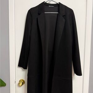 Zara Black Suede Blazer Coat
